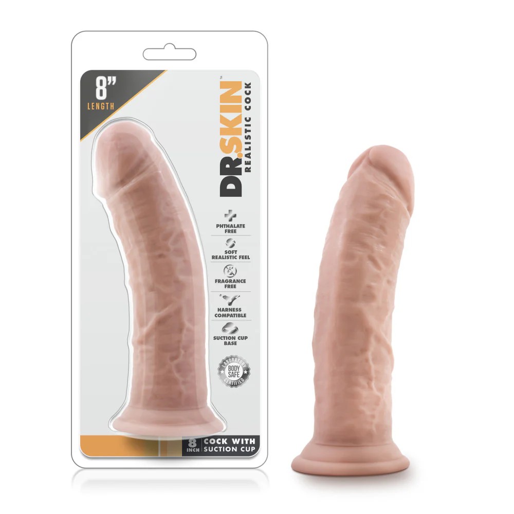 Dr. Skin By Blush® | Realistic Vanilla 8-Inch Long Dildo With Suction Cup Base