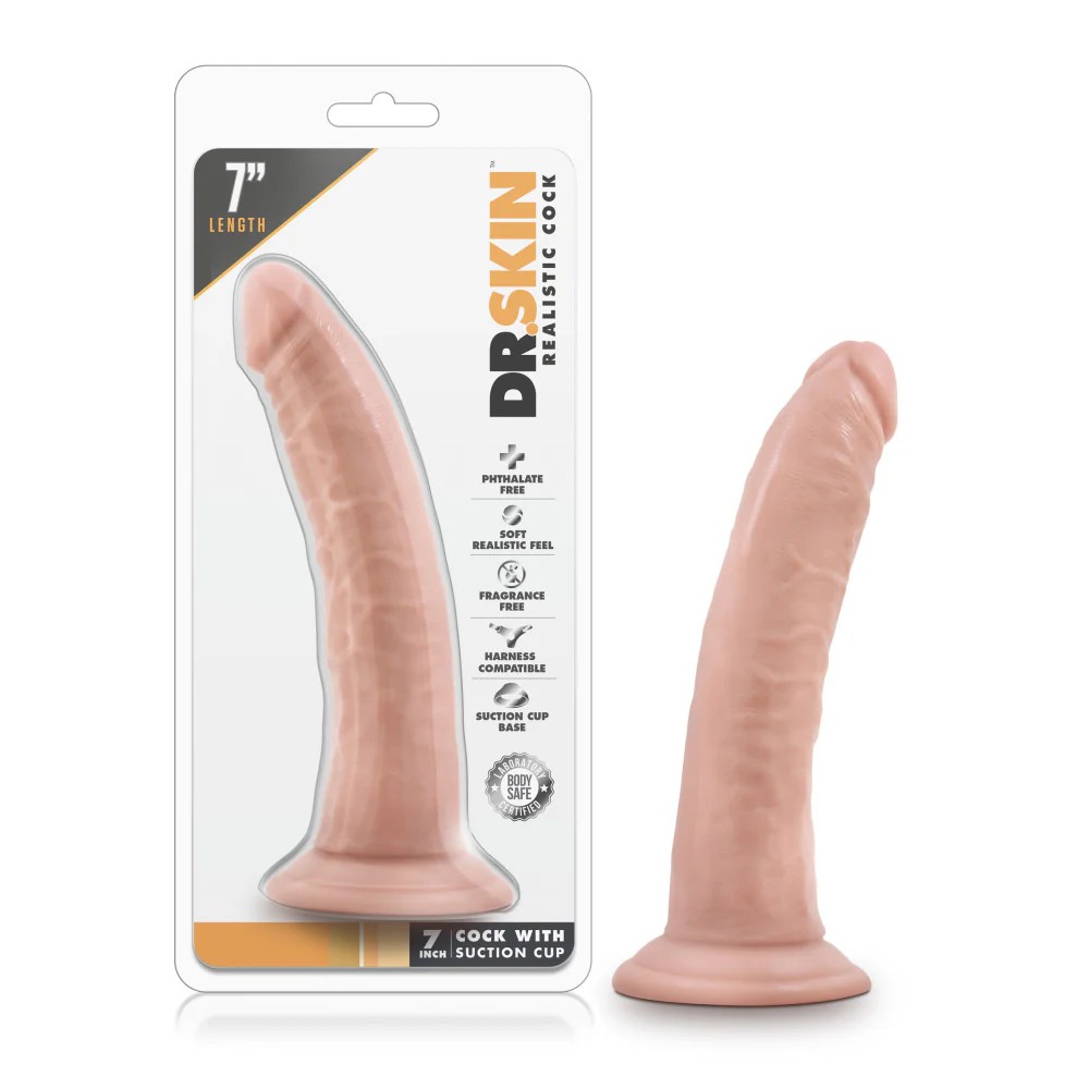 Dr. Skin By Blush® | Realistic Vanilla 7.5-Inch Long Dildo With Suction Cup Base