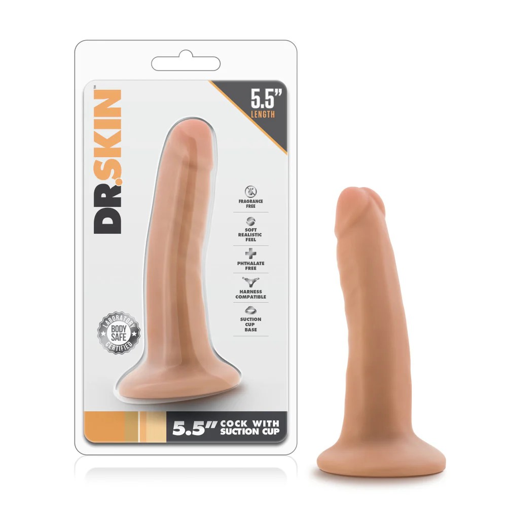 Dr. Skin By Blush® | Realistic Vanilla 5.5-Inch Long Dildo With Suction Cup Base